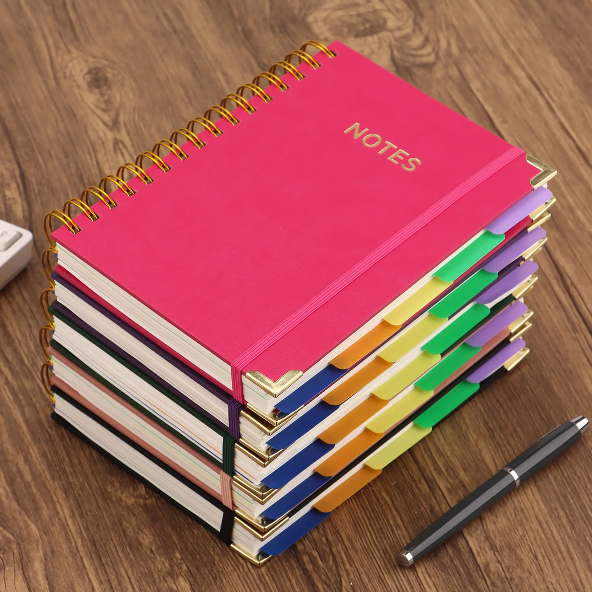 A5 Hardcover Coil Spiral Journal Notebook, 300-Page Multi-Page Notebooks with 100GSM Thick Paper, Retro Style Horizontal Lines, Suitable for School and Work Planning