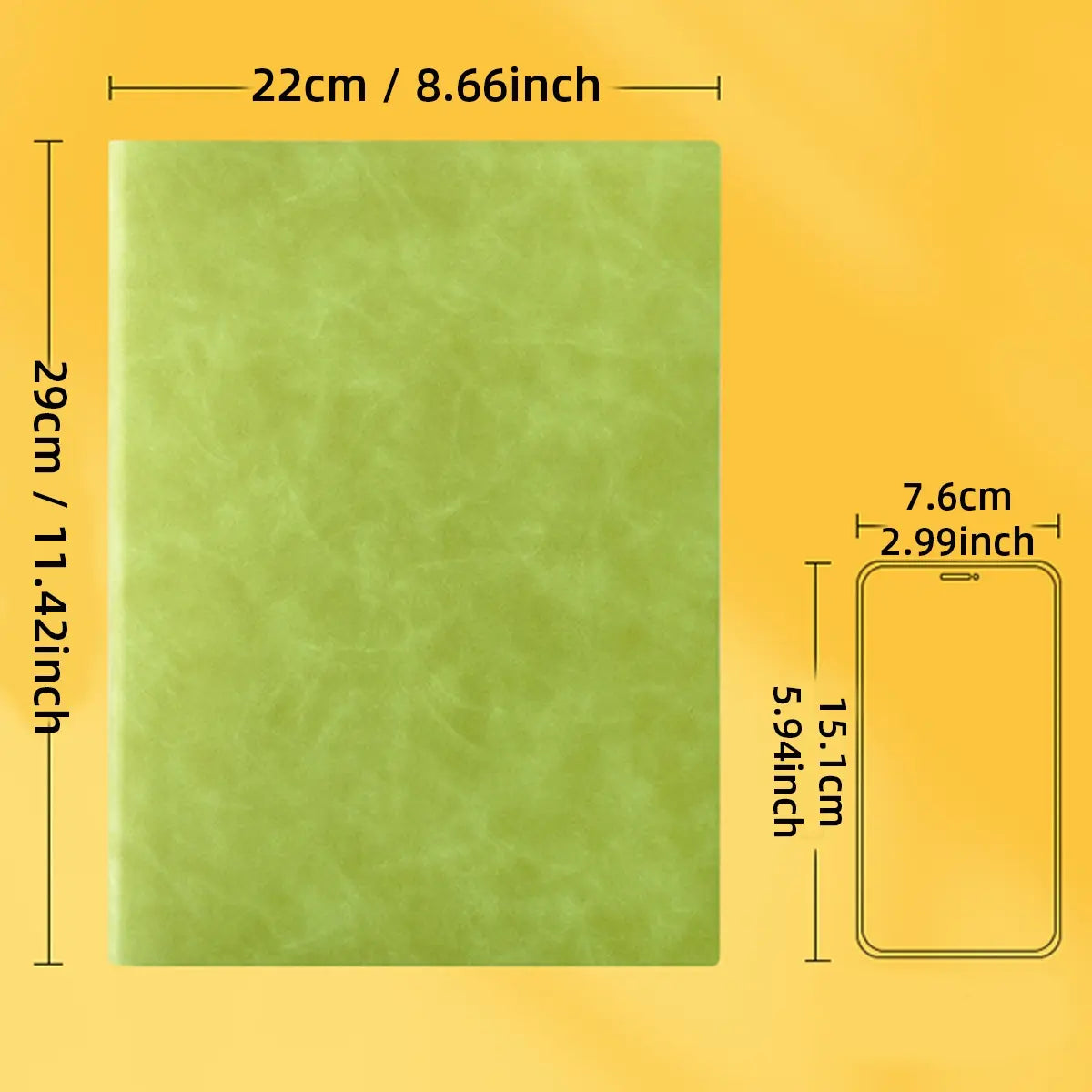 A4 Extra-Thick Notebook, 416 Pages, Soft PU Leather Cover, Waterproof 80g Cream No-Bleed Paper, 360° Lay-Flat Binding, Ribbon Bookmark, Journal & Diary Gift for University, Work & Travel