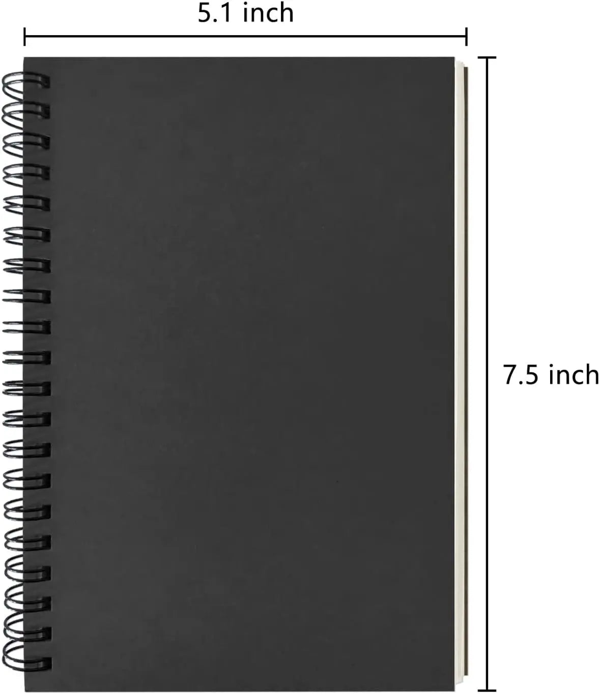 2-Pack, Soft Cover, Sketch book, 100 Pages / 50 Sheets, 7.5 inch x 5.1 inch, 100GSM, (Black)