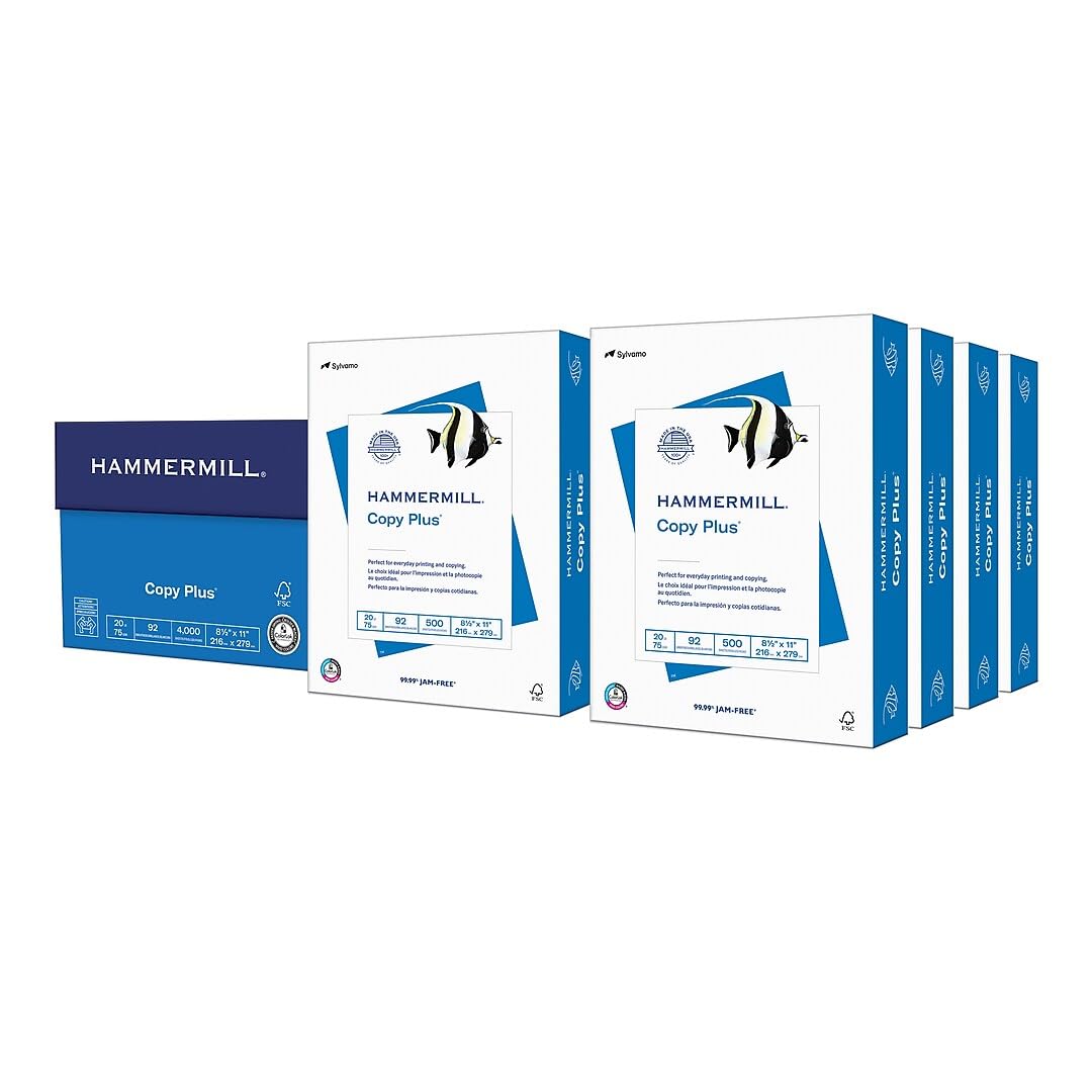 Hammermill Copy Plus 20lb Paper, 8.5 x11, 40 Case Pallet, 200,000 Sheets, 92 Bright, Acid Free, 105007P