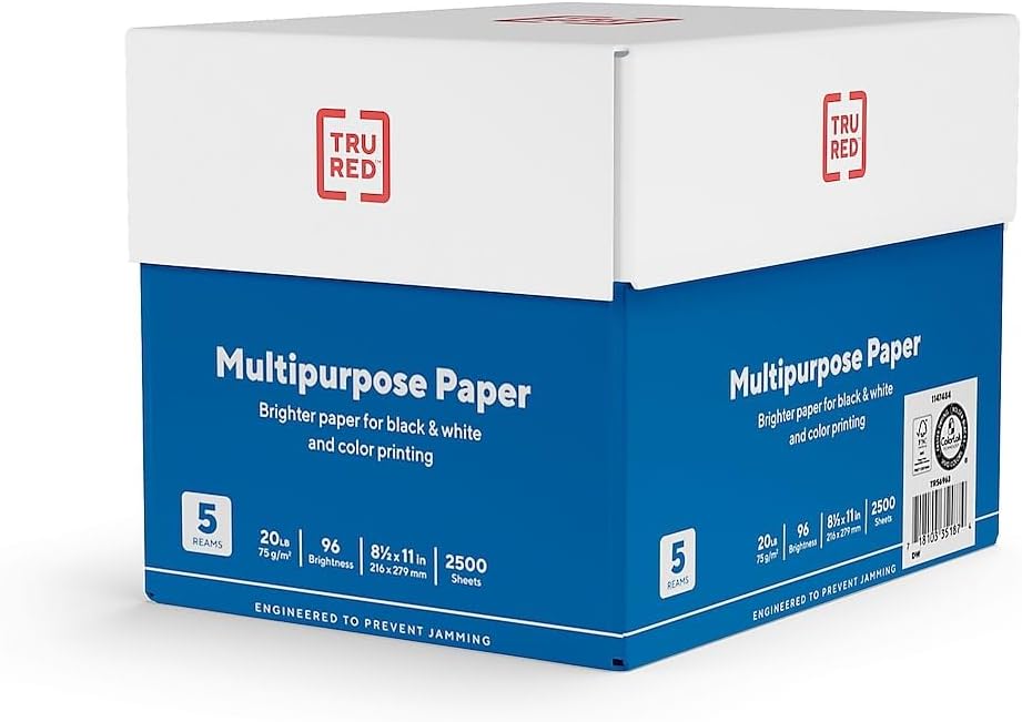 Staples Inkjet Paper, 11x17 Inch, 20 lb., 1 Carton of 5 Reams