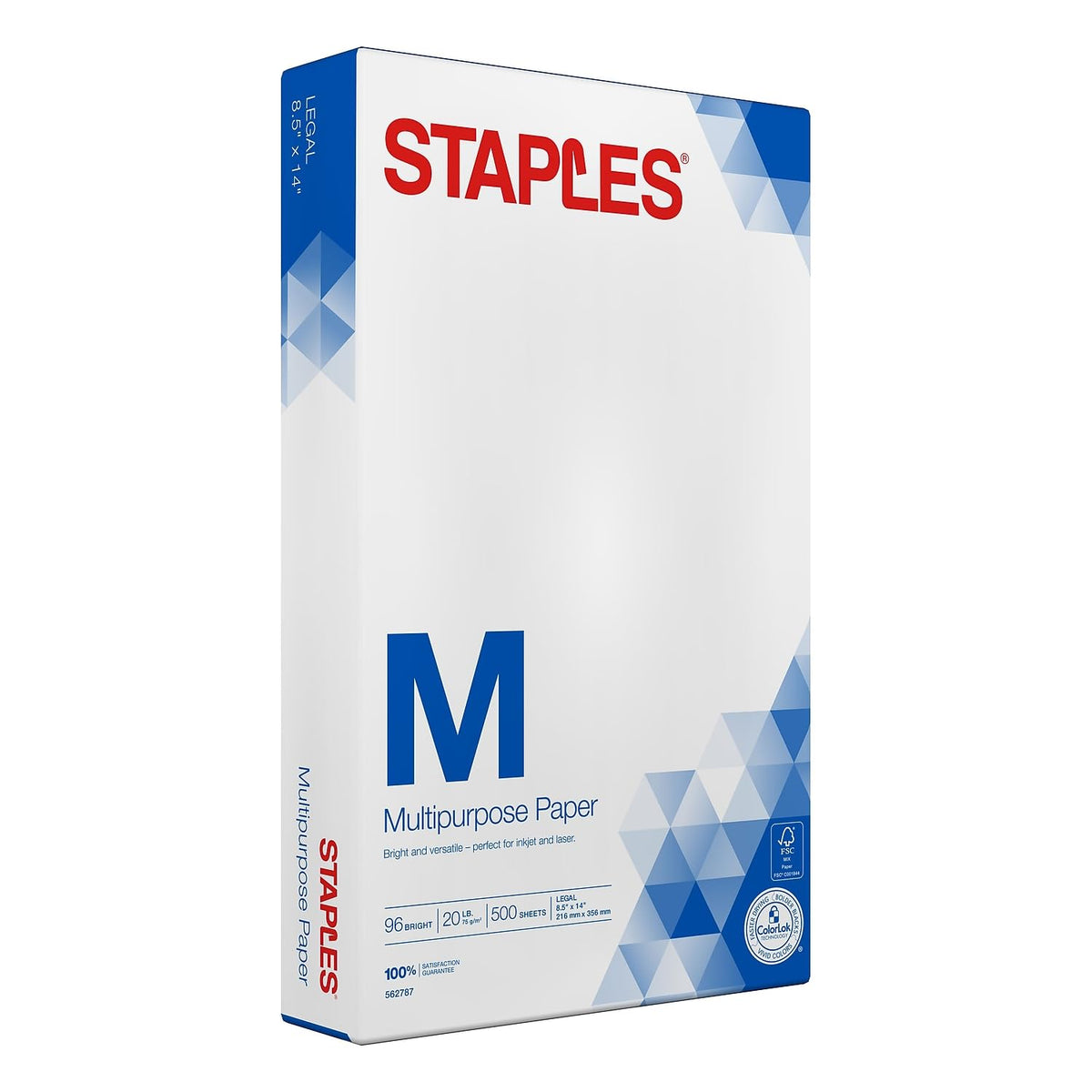 Staples Inkjet Paper, 11x17 Inch, 20 lb., 1 Carton of 5 Reams