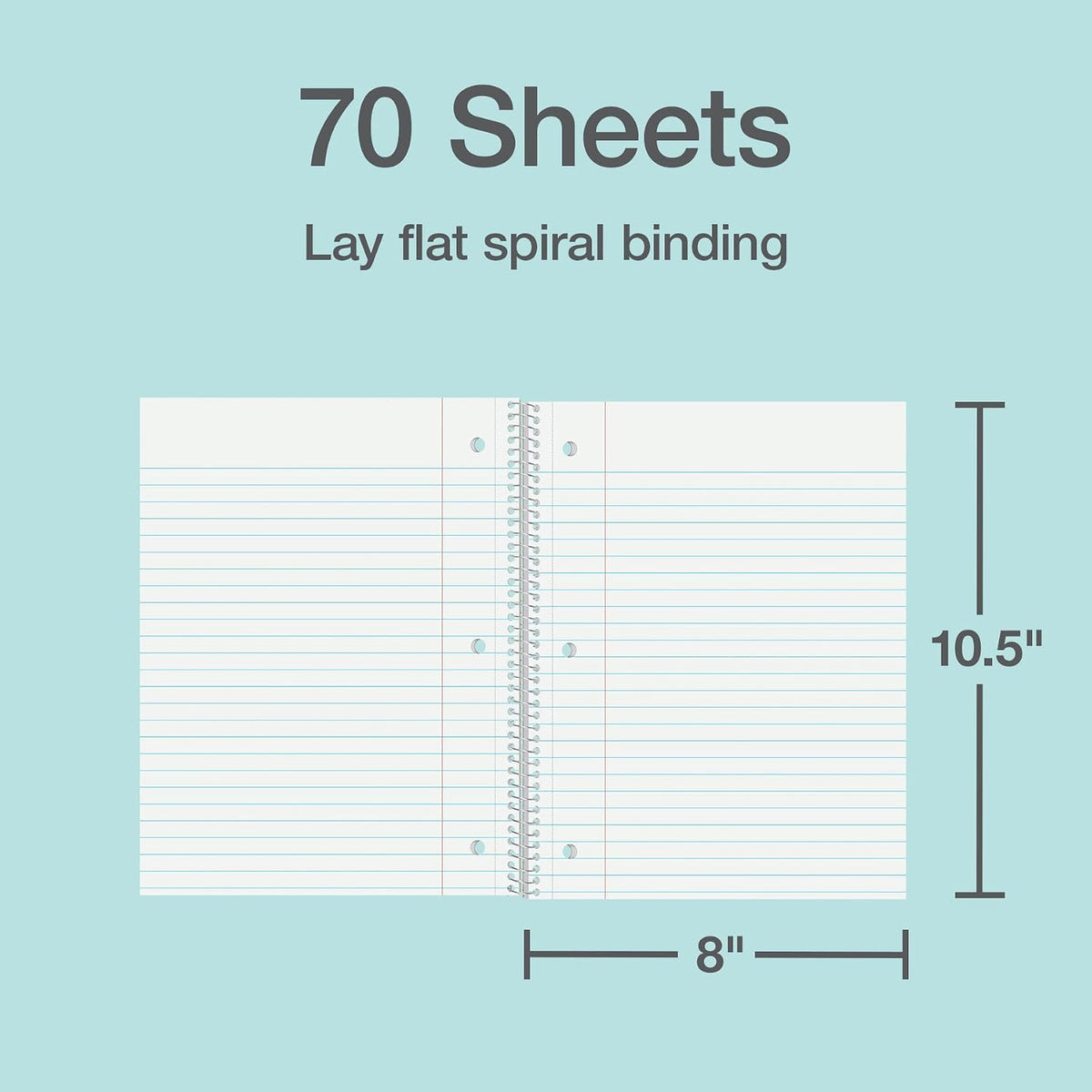 Oxford Spiral Notebooks, 3 Pack, College Ruled, 70 Sheets, Earthtone Covers