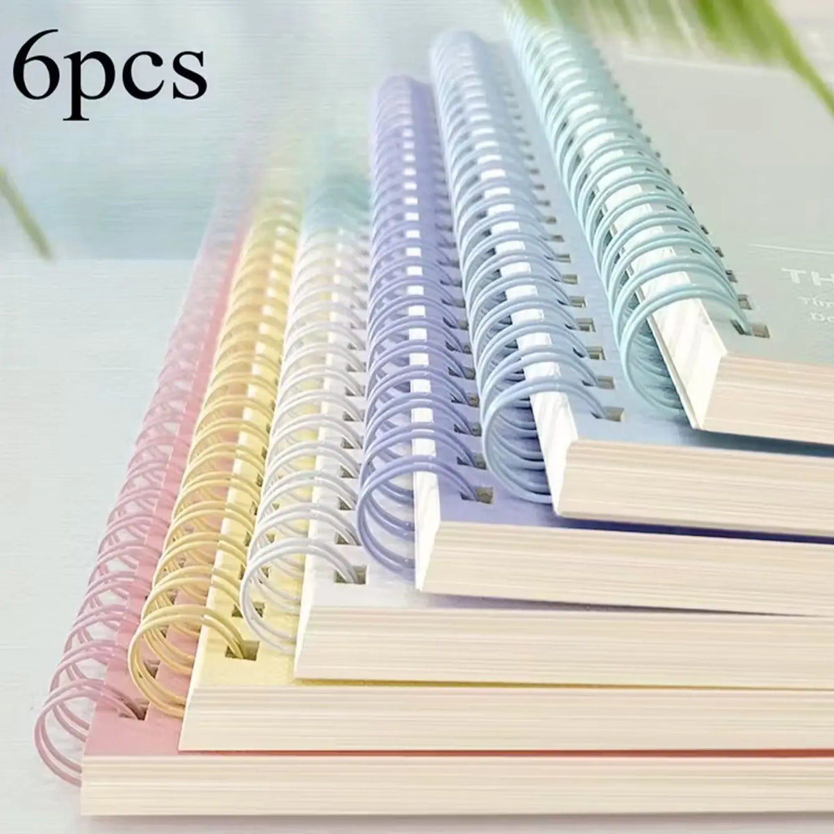6 Spiral Notebook Set, A5 Lined Journal, Plastic Cover, Durable Paper, Vocabulary Practice Book, Academic Supplies, Stationery Supplies, Studying Essentials