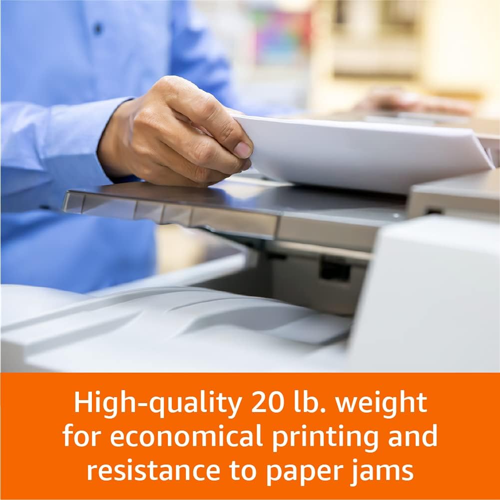 Amazon Basics 30% Recycled Multipurpose Copy & Print Paper, 8.5 x 11 Inches, 20 lb Weight, 92 Bright, White, Certified, 1500 Sheets (3 Reams)