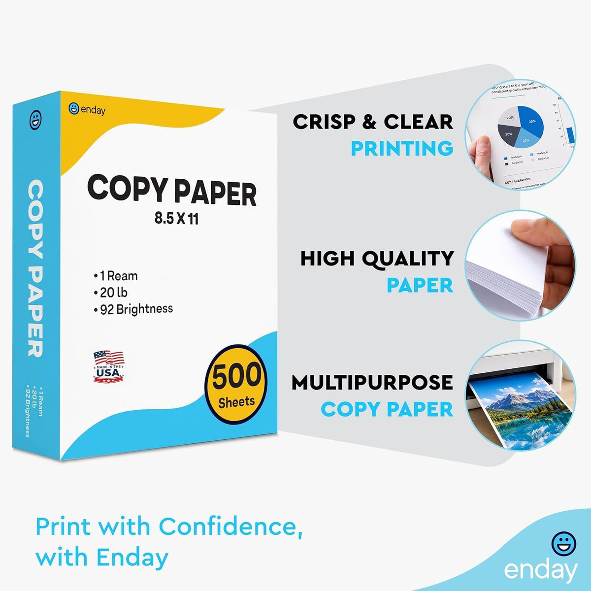 Multipurpose Copy Printer Paper, Pallet, 400 Reams (200,000 Sheets) 8.5 x 11 Inches, 20 lb, 92 Bright, White