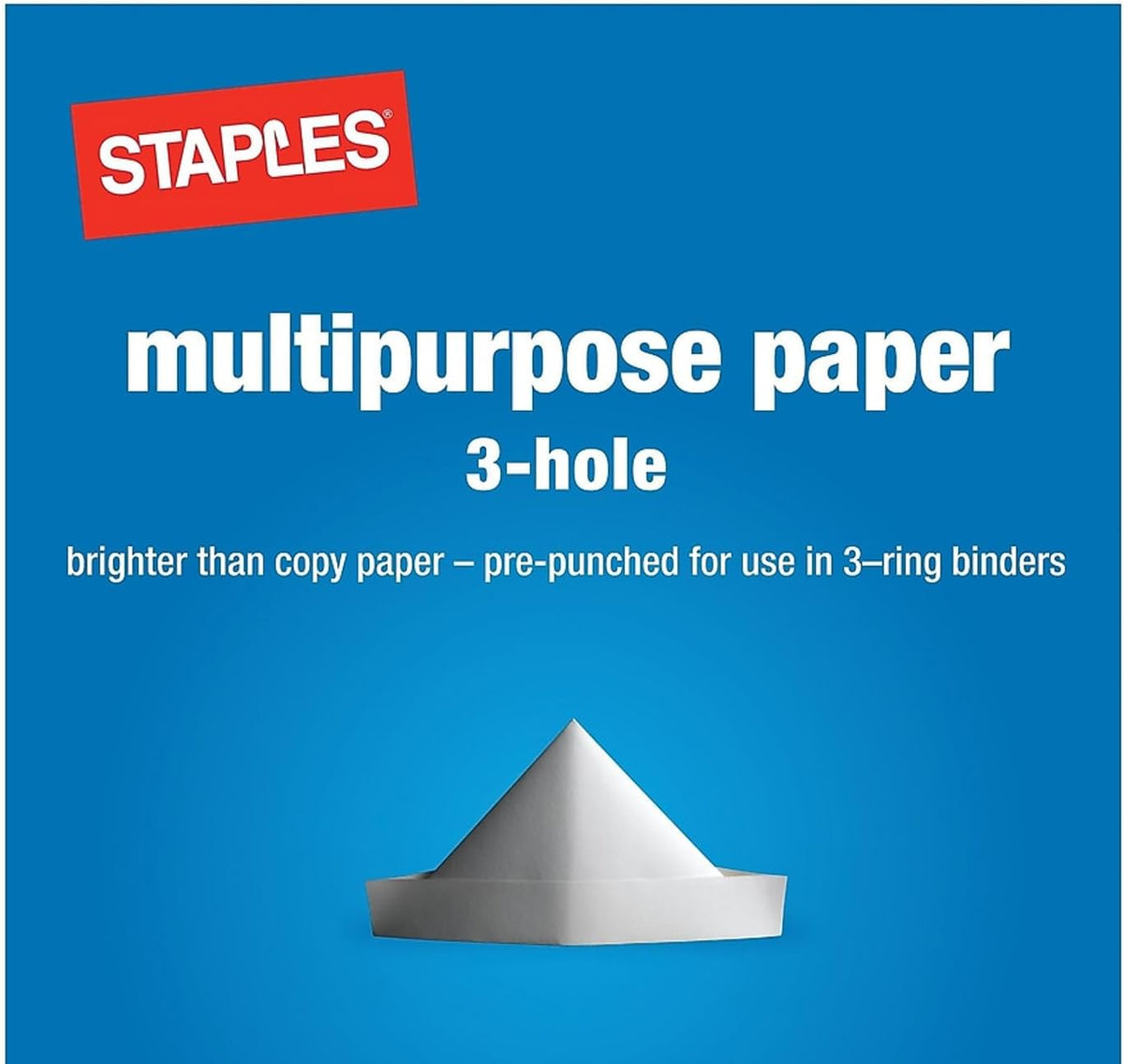 Staples Multipurpose Paper, 8.5x11 Inch, 3-Hole Punched, for Office