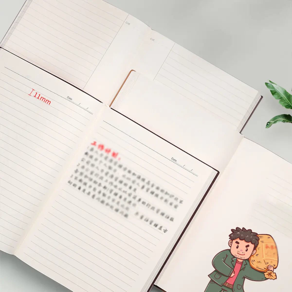 A4 Extra-Thick Notebook, 416 Pages, Soft PU Leather Cover, Waterproof 80g Cream No-Bleed Paper, 360° Lay-Flat Binding, Ribbon Bookmark, Journal & Diary Gift for University, Work & Travel