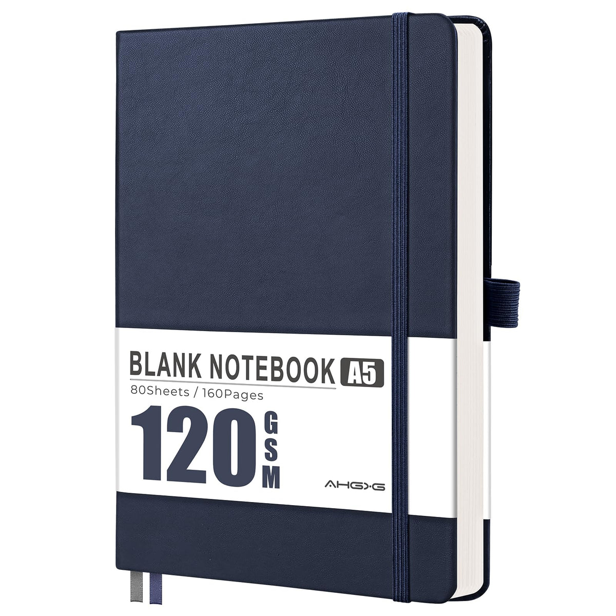 AHGXG Lined Journal Notebook, 160 Numbered Pages, A5 Size (5.7'' x 8.3'')