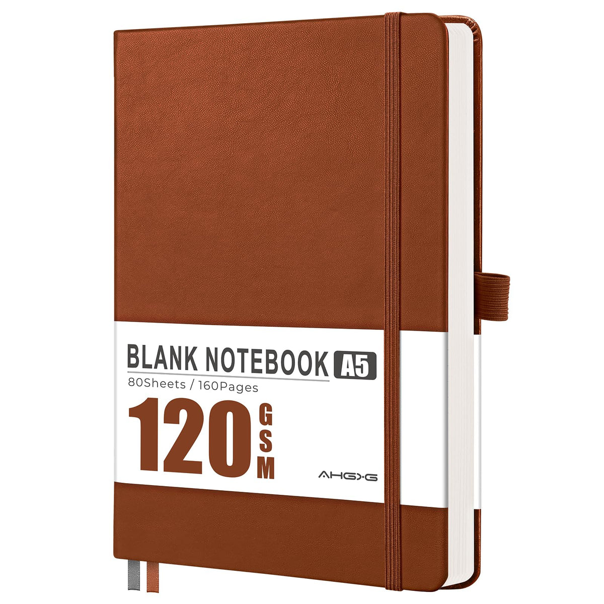 AHGXG Lined Journal Notebook, 160 Numbered Pages, A5 Size (5.7'' x 8.3'')