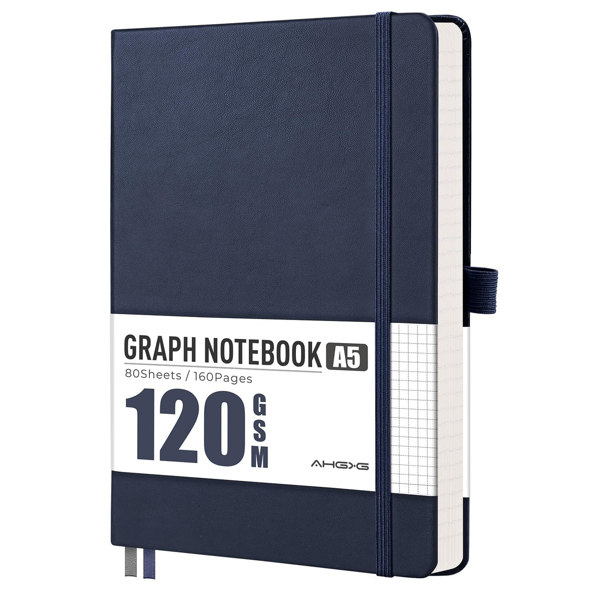 AHGXG Lined Journal Notebook, 160 Numbered Pages, A5 Size (5.7'' x 8.3'')