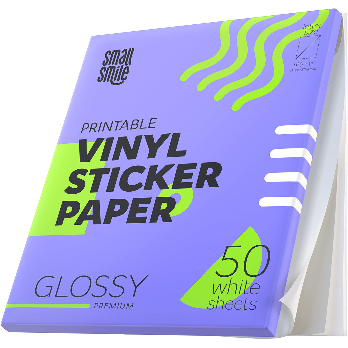 Premium Printable Vinyl Sticker Paper for Inkjet Printer and Laser - 20 White Matte Sticker Paper Waterproof - Durability Adhesive Paper 8.5 x 11, Fast Dry, Holds Ink Well, Great for Cutting Machines
