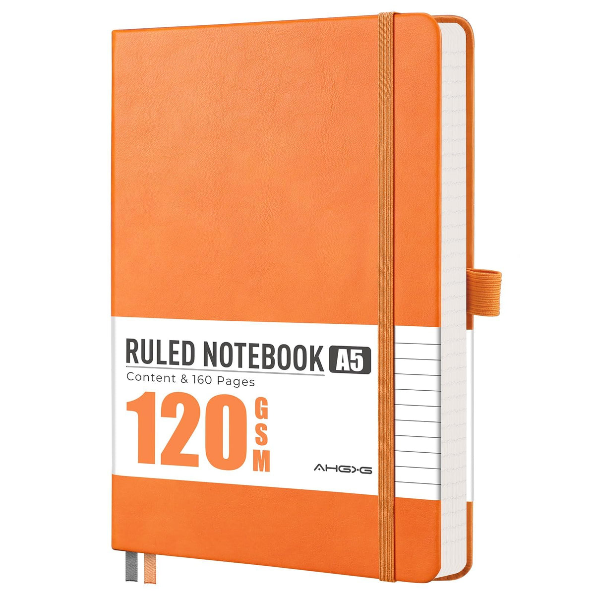 AHGXG Lined Journal Notebook, 160 Numbered Pages, A5 Size (5.7'' x 8.3'')