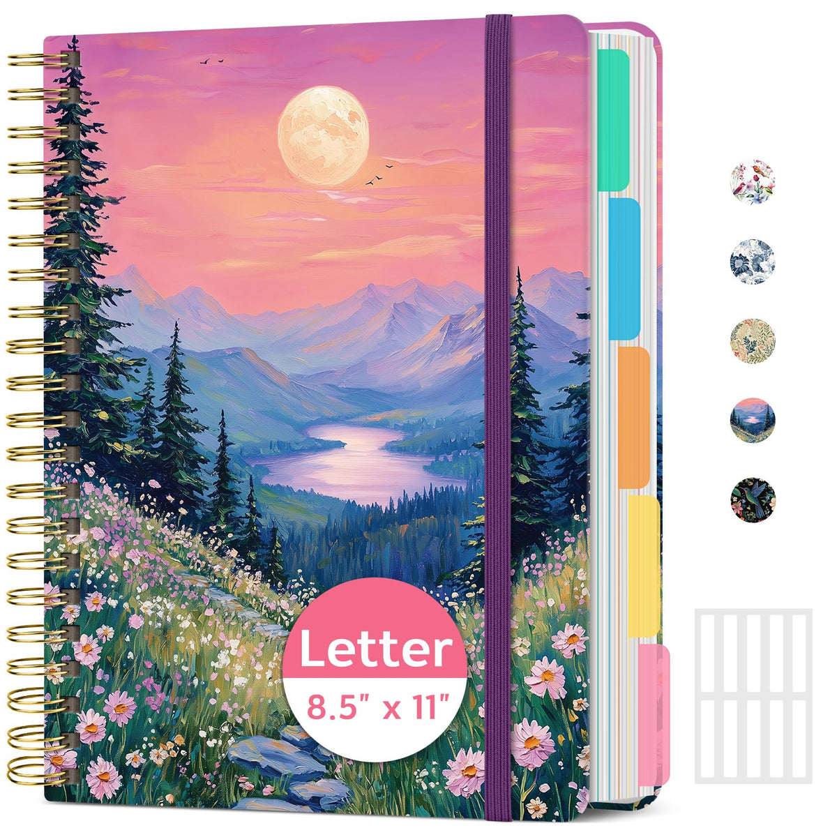 Taja Spiral Notebooks for Work 5 Subject Notebook with Removable Dividers