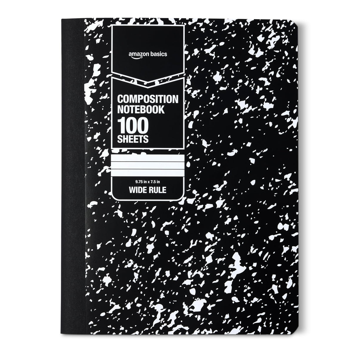 Amazon Basics Composition Notebook, College Ruled, 100 Sheets, 9.75" x 7.5", Assorted Marble Colors, 12-Pack