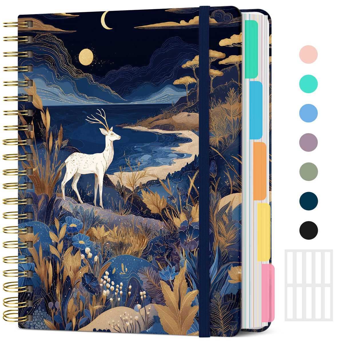 Taja Spiral Notebooks for Work 5 Subject Notebook with Removable Dividers