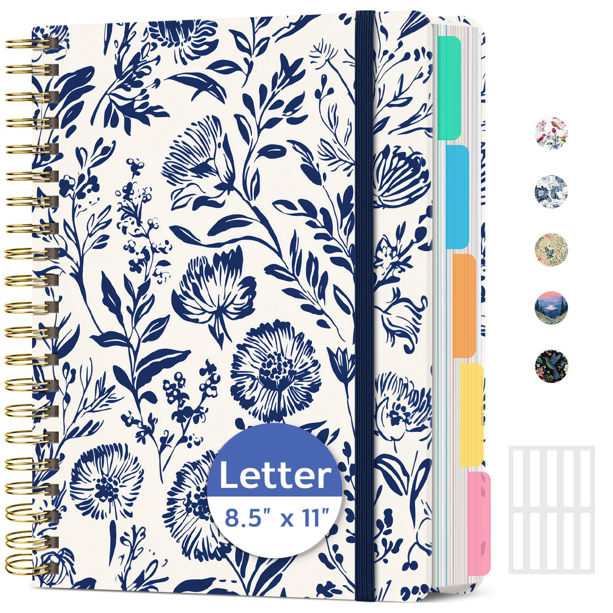 Taja Spiral Notebooks for Work 5 Subject Notebook with Removable Dividers