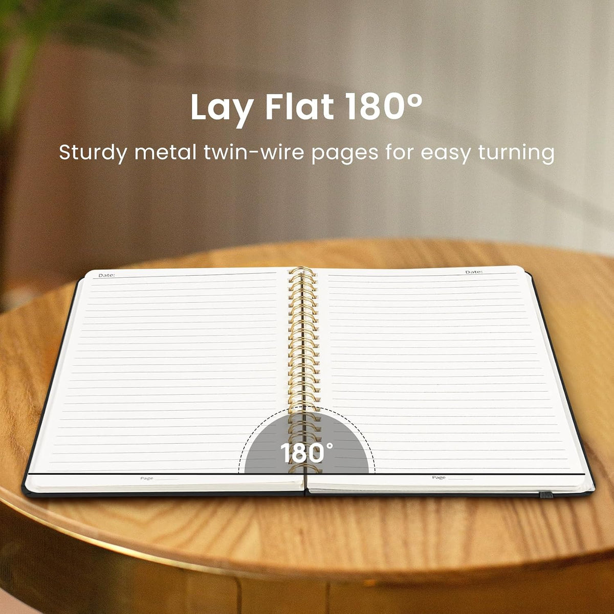 Taja 6 Pack Lined Notebooks for Work Hardcover Spiral Journal for Office
