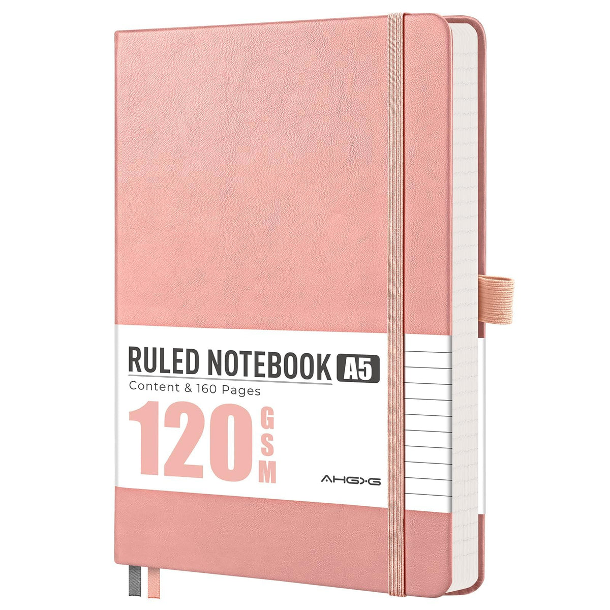 AHGXG Lined Journal Notebook, 160 Numbered Pages, A5 Size (5.7'' x 8.3'')
