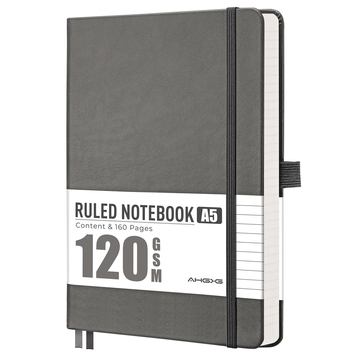 AHGXG Lined Journal Notebook, 160 Numbered Pages, A5 Size (5.7'' x 8.3'')