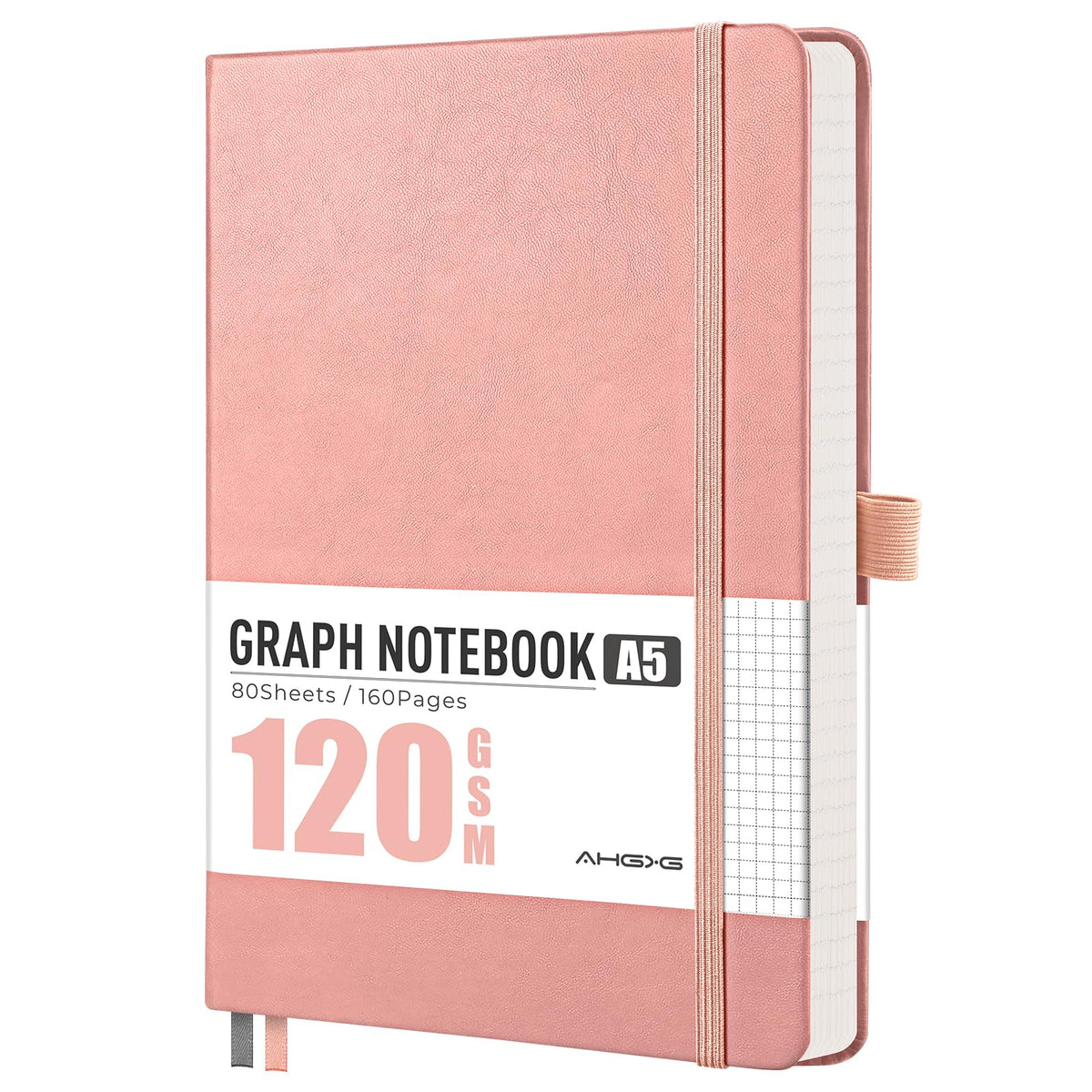 AHGXG Lined Journal Notebook, 160 Numbered Pages, A5 Size (5.7'' x 8.3'')