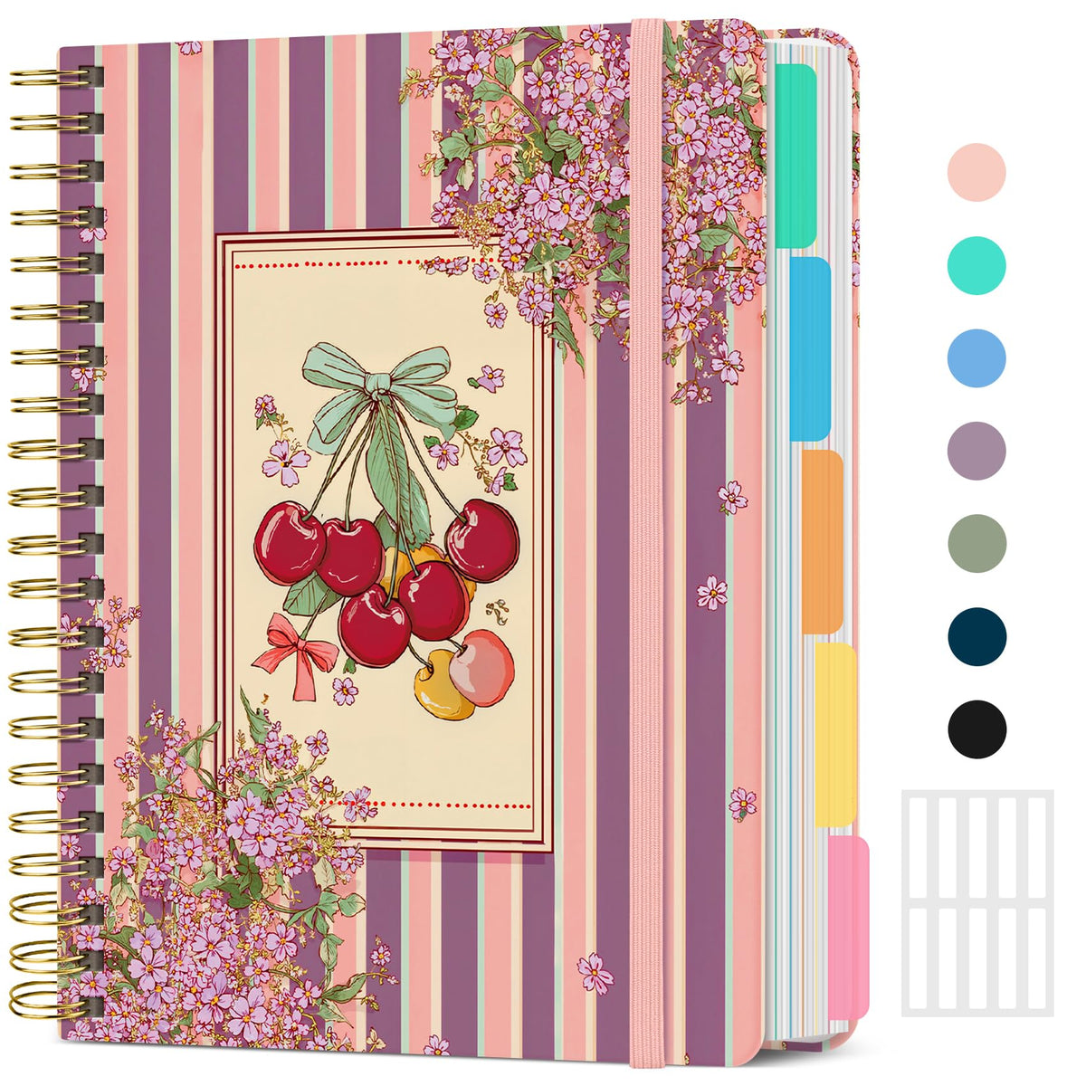 Taja Spiral Notebooks for Work 5 Subject Notebook with Removable Dividers