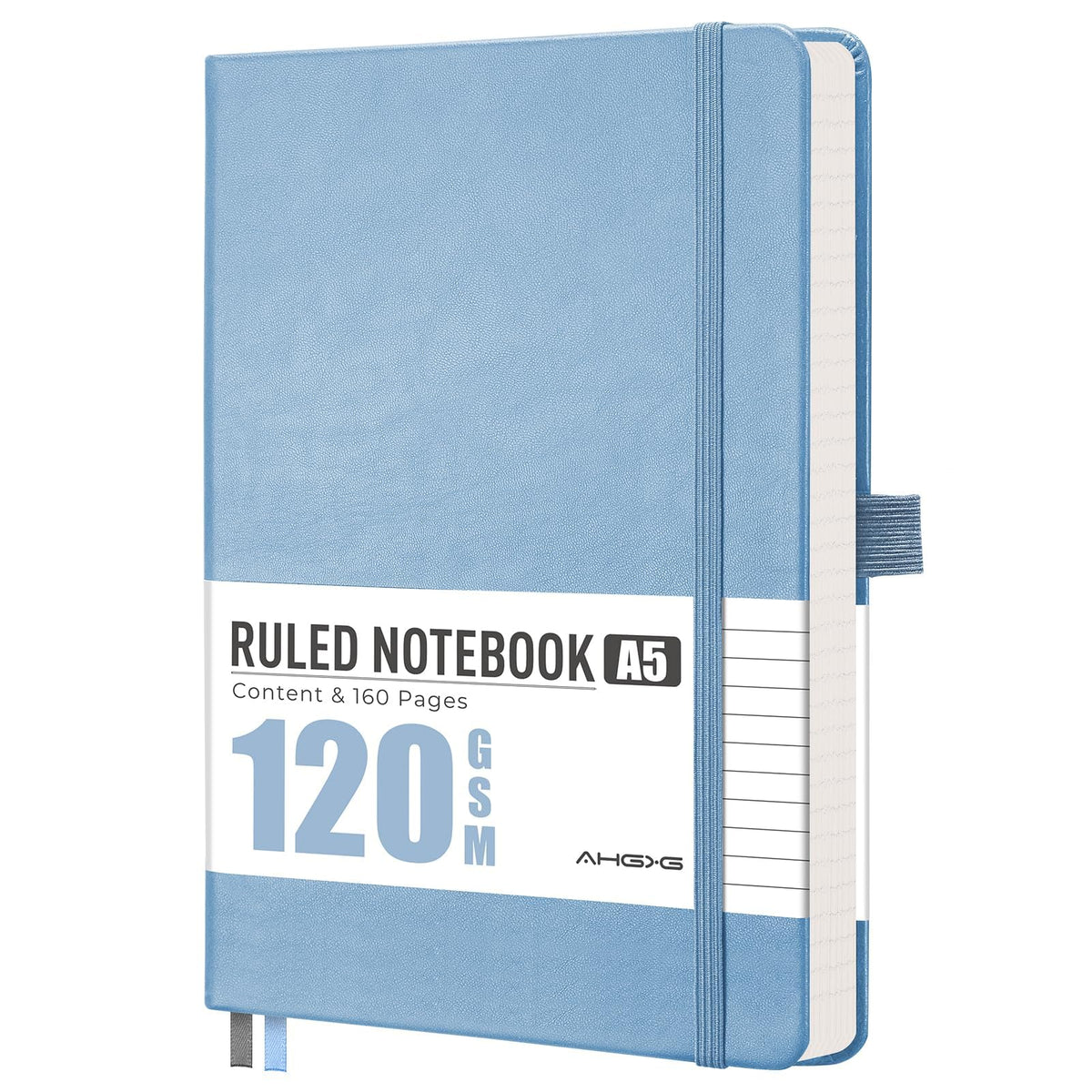 AHGXG Lined Journal Notebook, 160 Numbered Pages, A5 Size (5.7'' x 8.3'')