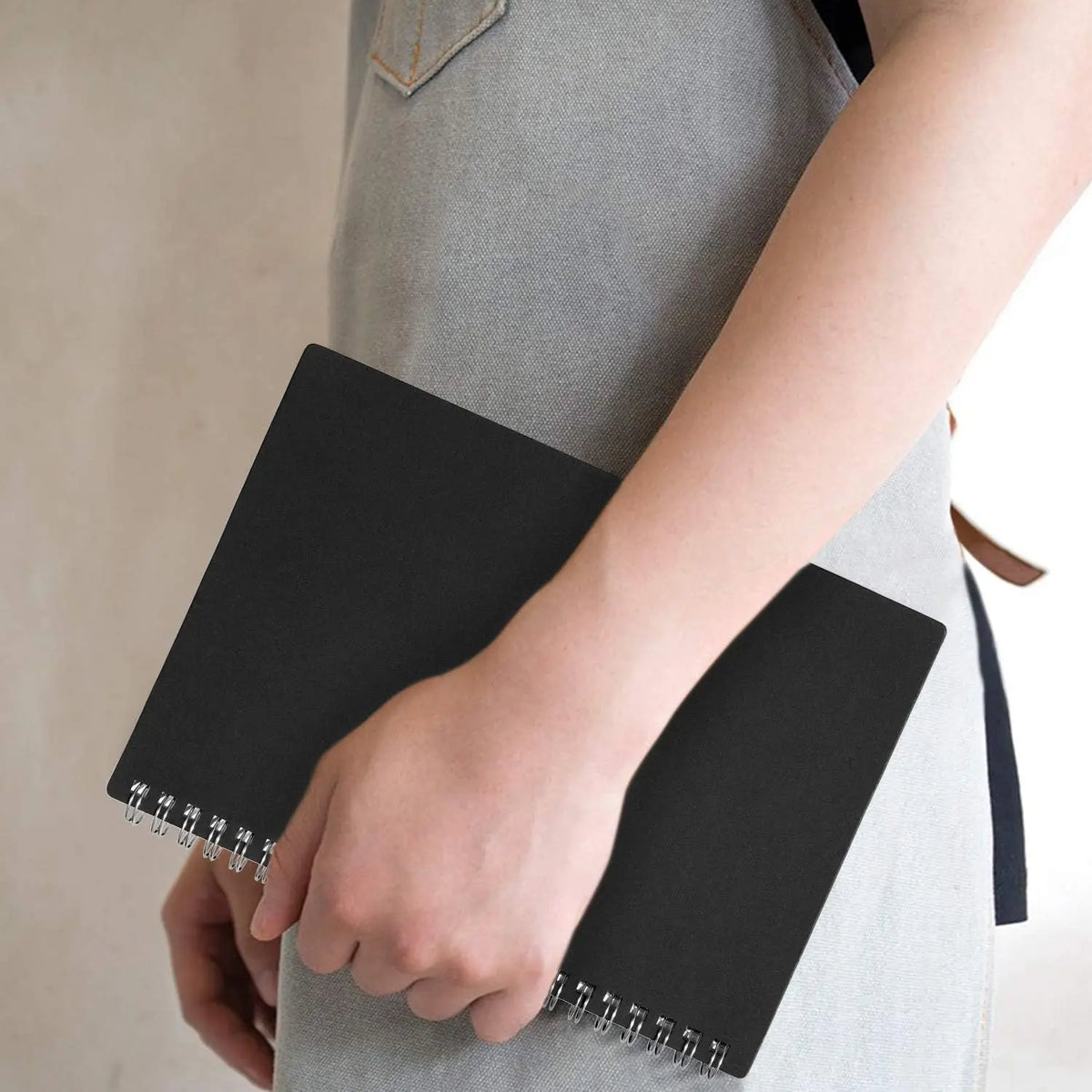 The Notebook, 8x6 Inch Wide Ruled Spiral Notebook with Wire Binding, 140 Pages, 1 Pack (Black)