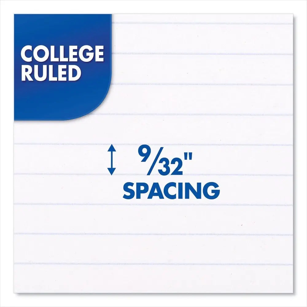 6 Pack 1‑Subject Notebook, College Ruled Paper, 7‑1/2" x 10‑1/2", 70 Sheets Each Notebook, Colors Will Vary for School & Daily Note‑Taking