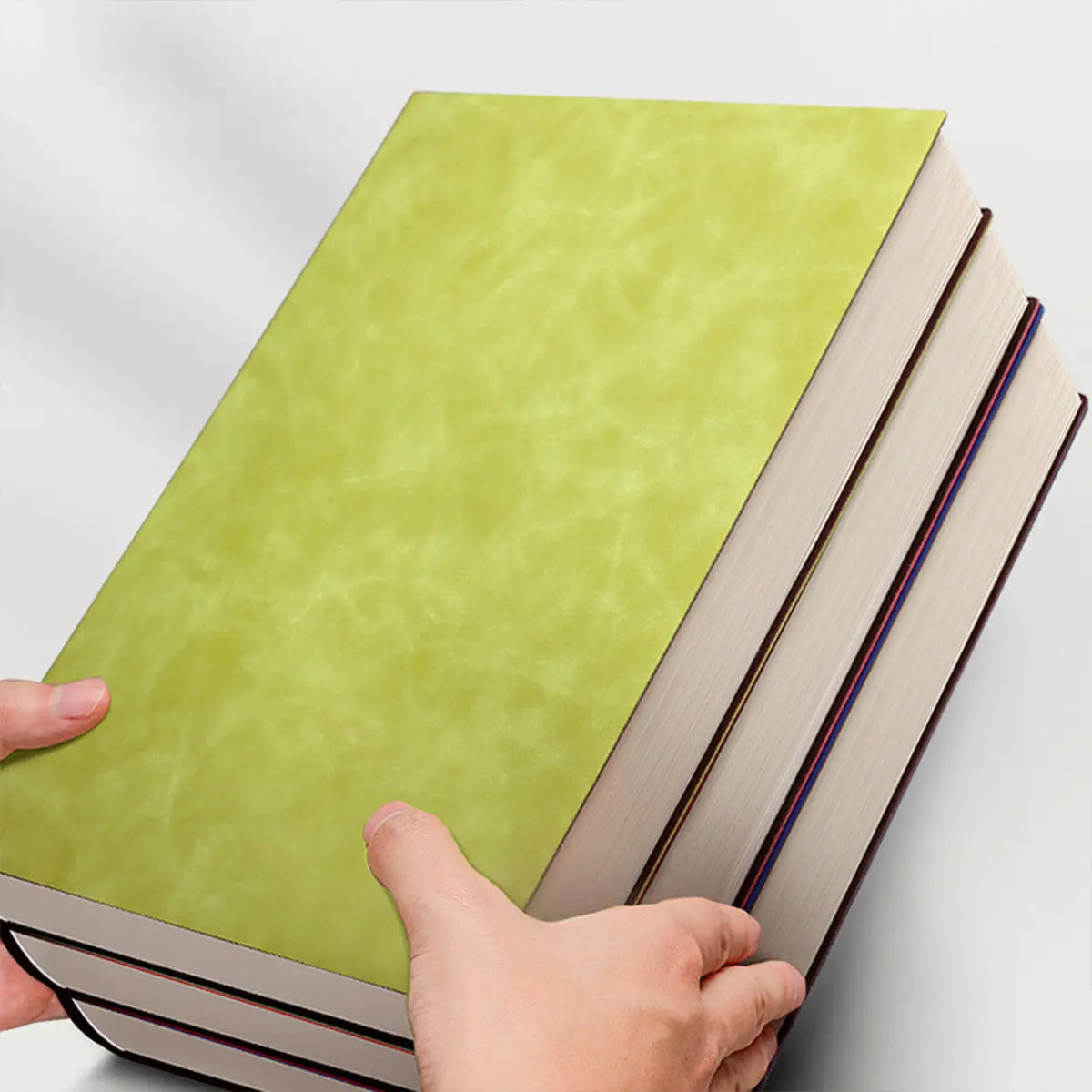 A4 Extra-Thick Notebook, 416 Pages, Soft PU Leather Cover, Waterproof 80g Cream No-Bleed Paper, 360° Lay-Flat Binding, Ribbon Bookmark, Journal & Diary Gift for University, Work & Travel
