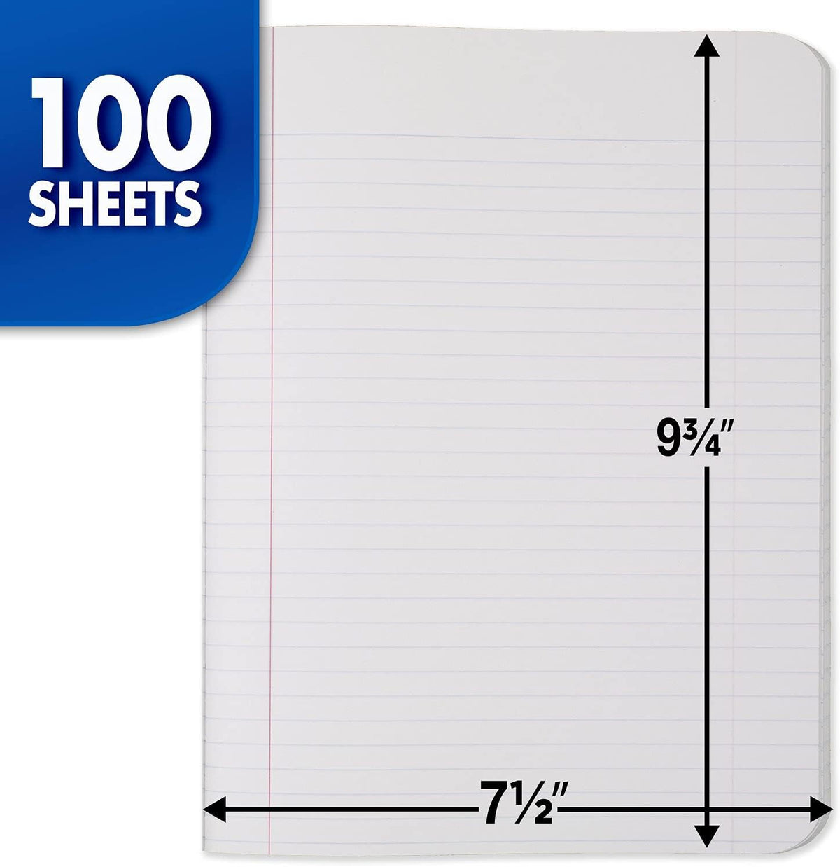 Mead Composition Notebook, College Ruled Paper, 9-3/4" x 7-1/2", 100 Sheets, Black Marble (09932)