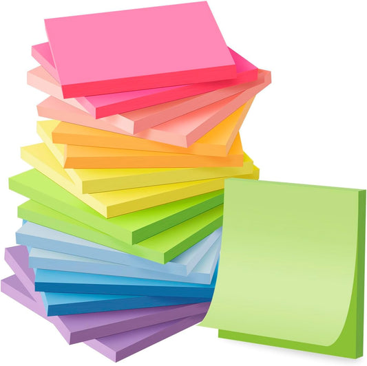 (16 Pack) Sticky Notes 3x3, Self-Stick Pads Bright Colors Sticky Note