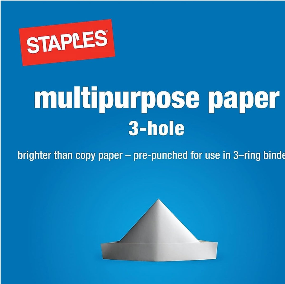 Staples Multipurpose Paper, 8.5x11 Inch, 3-Hole Punched, for Office