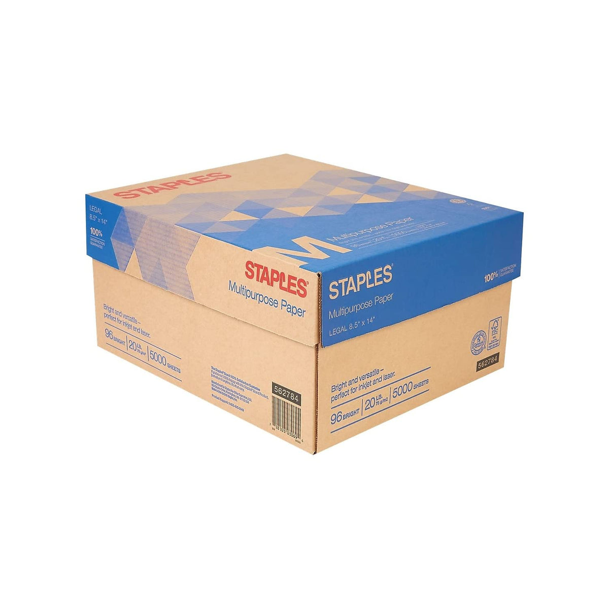 Staples Inkjet Paper, 11x17 Inch, 20 lb., 1 Carton of 5 Reams