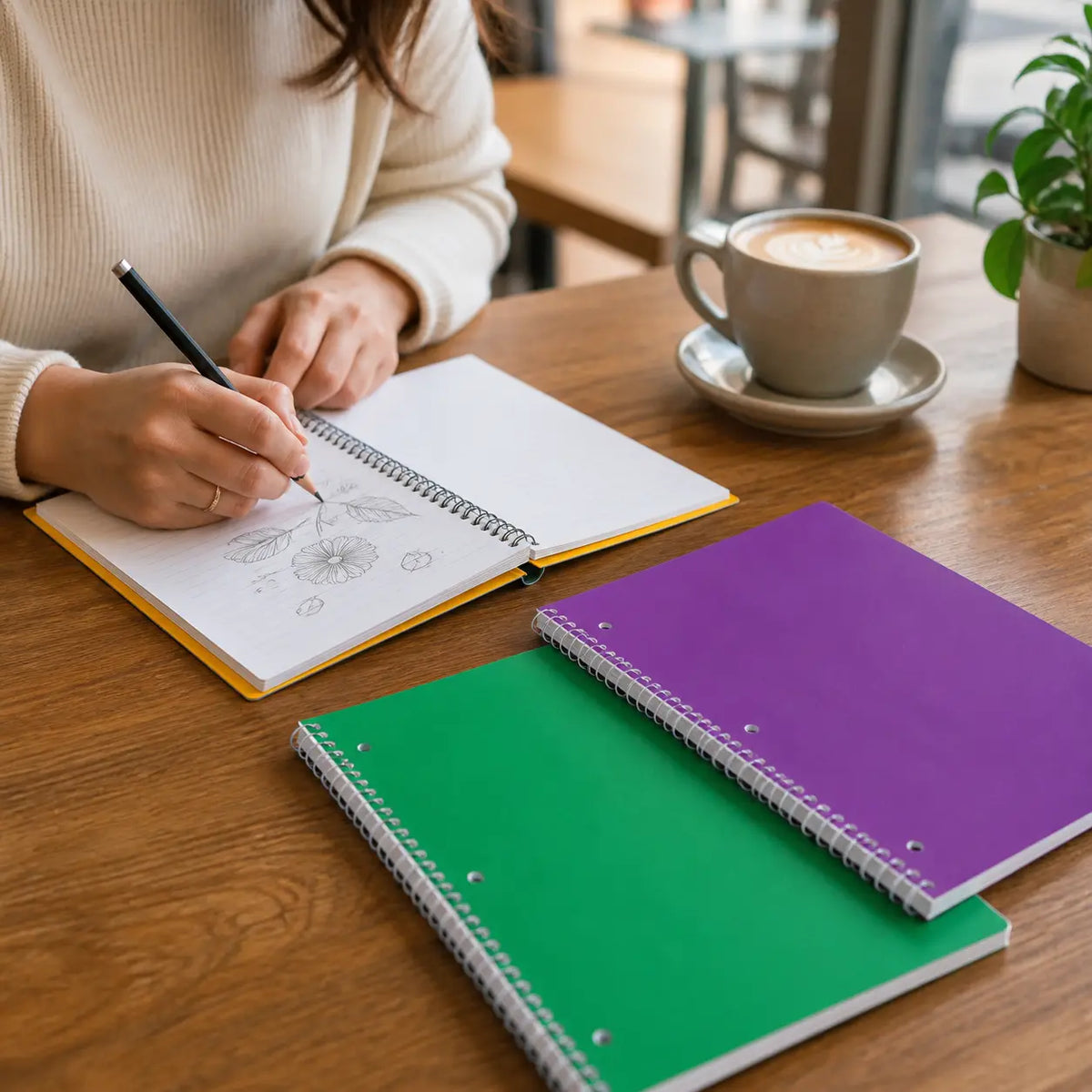 6 Pack 1‑Subject Notebook, College Ruled Paper, 7‑1/2" x 10‑1/2", 70 Sheets Each Notebook, Colors Will Vary for School & Daily Note‑Taking
