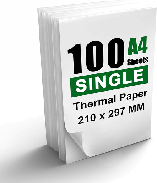 A4 Thermal Paper for Portable Printers(8.27x11.69In, 100 Sheets), BPA-Free