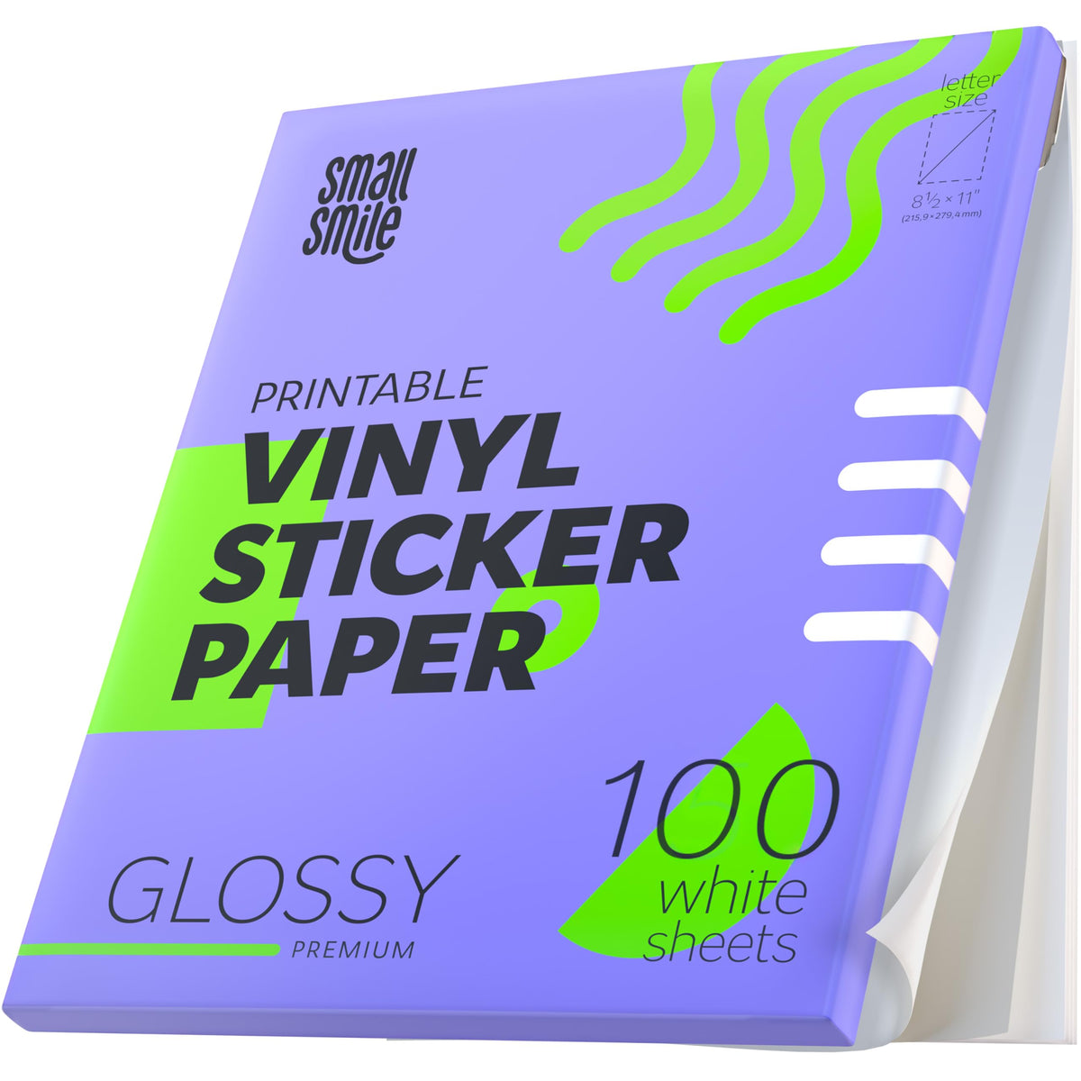Premium Printable Vinyl Sticker Paper for Inkjet Printer and Laser - 20 White Matte Sticker Paper Waterproof - Durability Adhesive Paper 8.5 x 11, Fast Dry, Holds Ink Well, Great for Cutting Machines