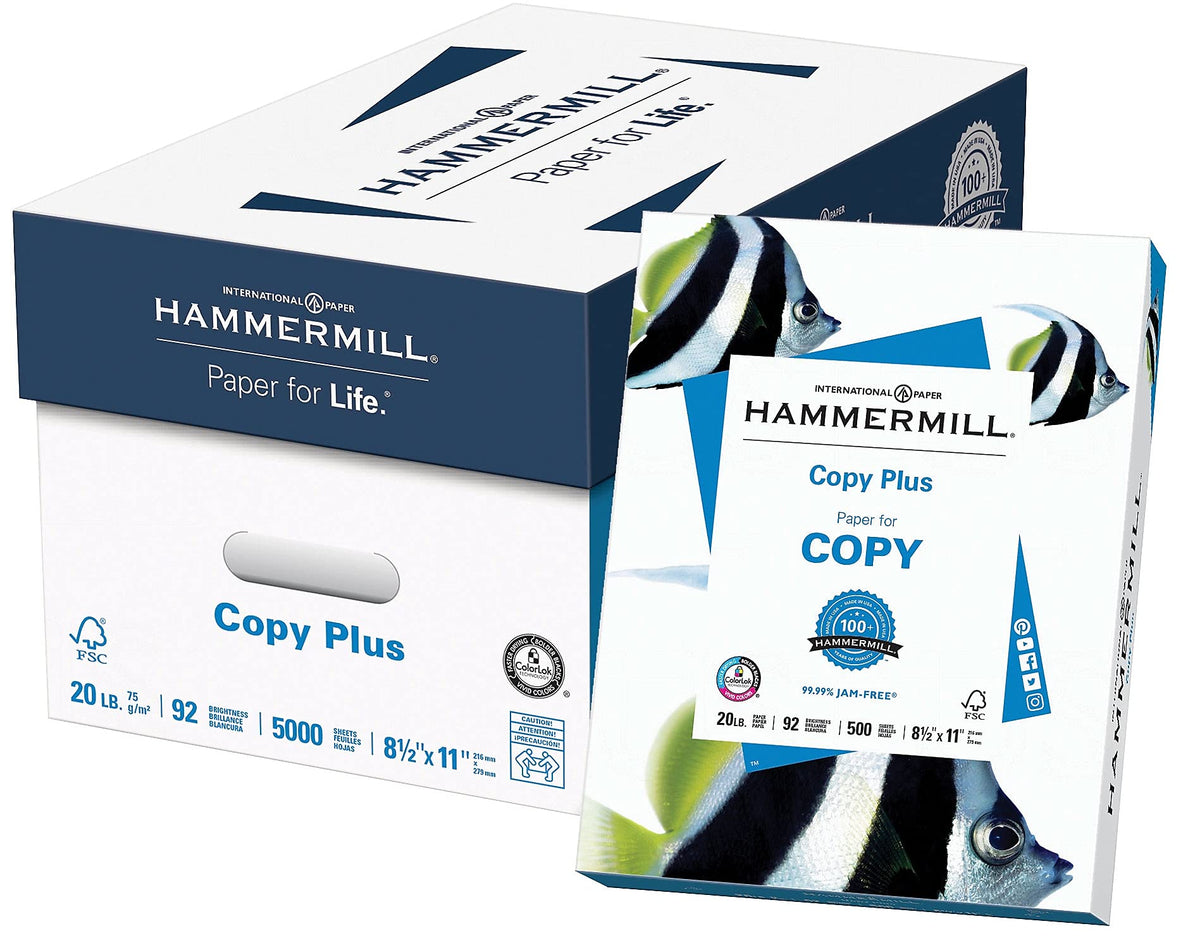 Hammermill Copy Plus 20lb Paper, 8.5 x11, 40 Case Pallet, 200,000 Sheets, 92 Bright, Acid Free, 105007P