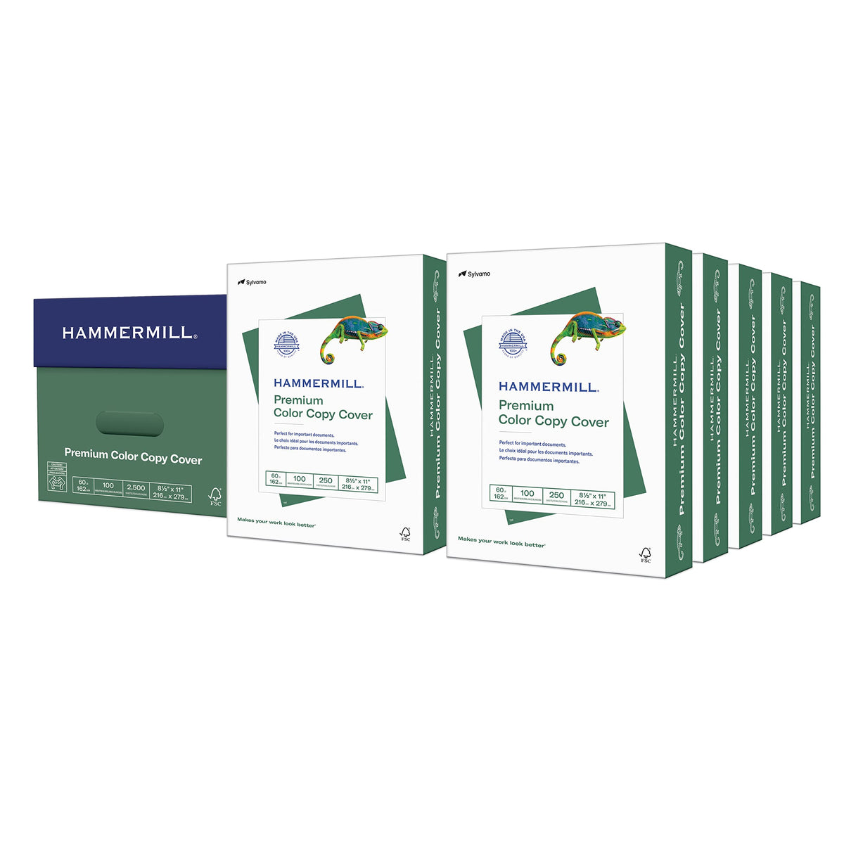 Hammermill Cardstock, Premium Color Copy, 60 lb, 8.5 x 11-100 Bright, Made in the USA Card Stock, 122549R, White - 1 Pack (250 Sheets)