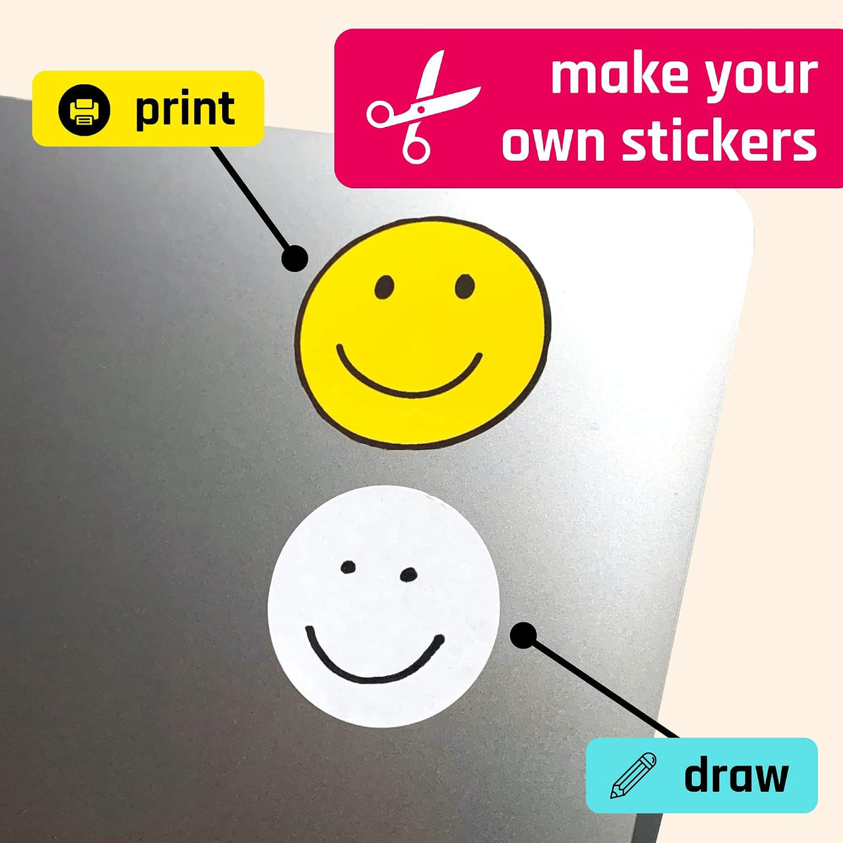 Sticker Paper for Printer, Printable Matte White Sticker - 30 Sheets