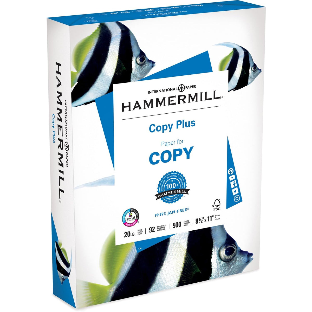 Hammermill Copy Plus 20lb Paper, 8.5 x11, 40 Case Pallet, 200,000 Sheets, 92 Bright, Acid Free, 105007P