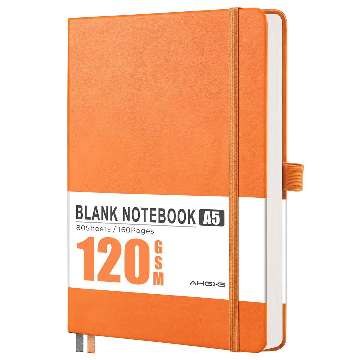 AHGXG Lined Journal Notebook, 160 Numbered Pages, A5 Size (5.7'' x 8.3'')