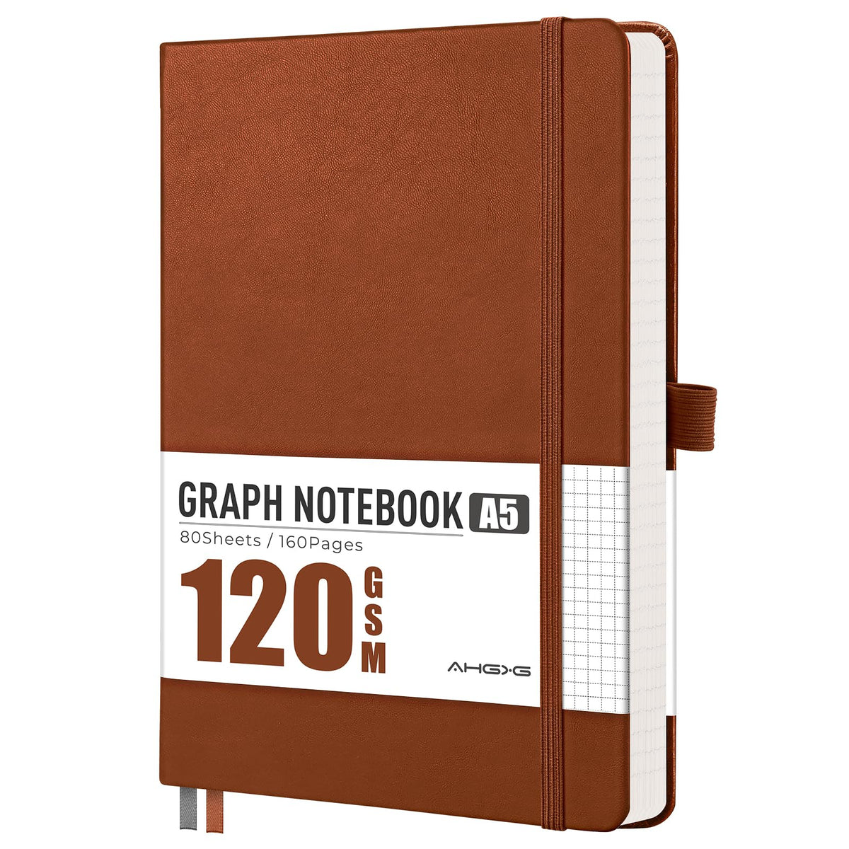AHGXG Lined Journal Notebook, 160 Numbered Pages, A5 Size (5.7'' x 8.3'')