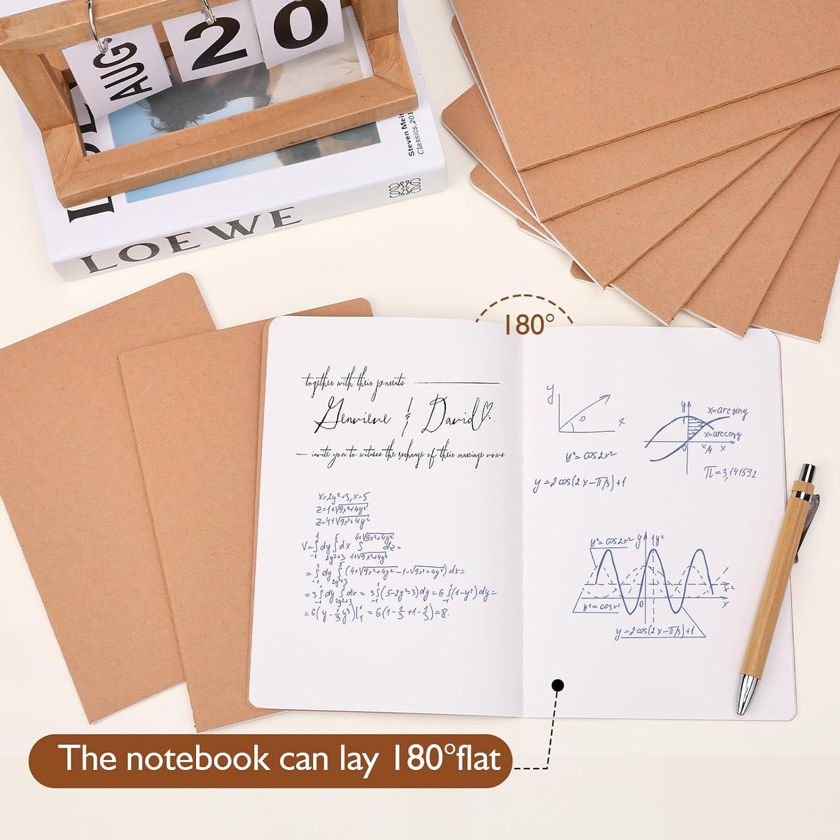 40 Pack Blank Kraft Notebooks, A5 Unlined Sketchbook Bulk, 8.3 X 5.5 Inch