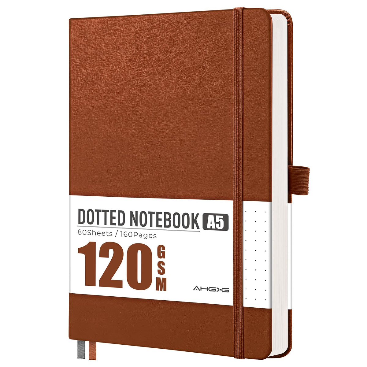 AHGXG Lined Journal Notebook, 160 Numbered Pages, A5 Size (5.7'' x 8.3'')