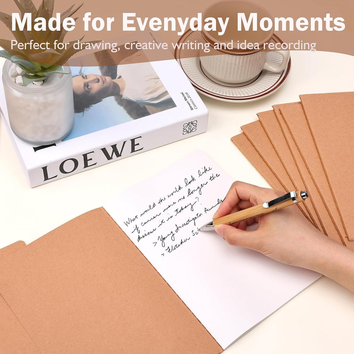 40 Pack Blank Kraft Notebooks, A5 Unlined Sketchbook Bulk, 8.3 X 5.5 Inch