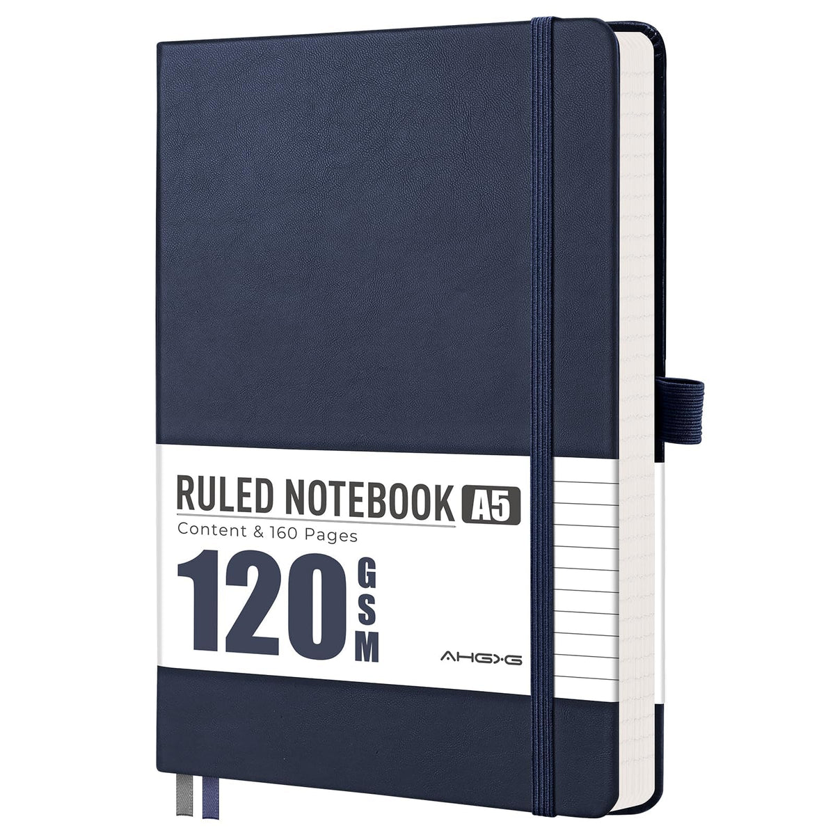 AHGXG Lined Journal Notebook, 160 Numbered Pages, A5 Size (5.7'' x 8.3'')