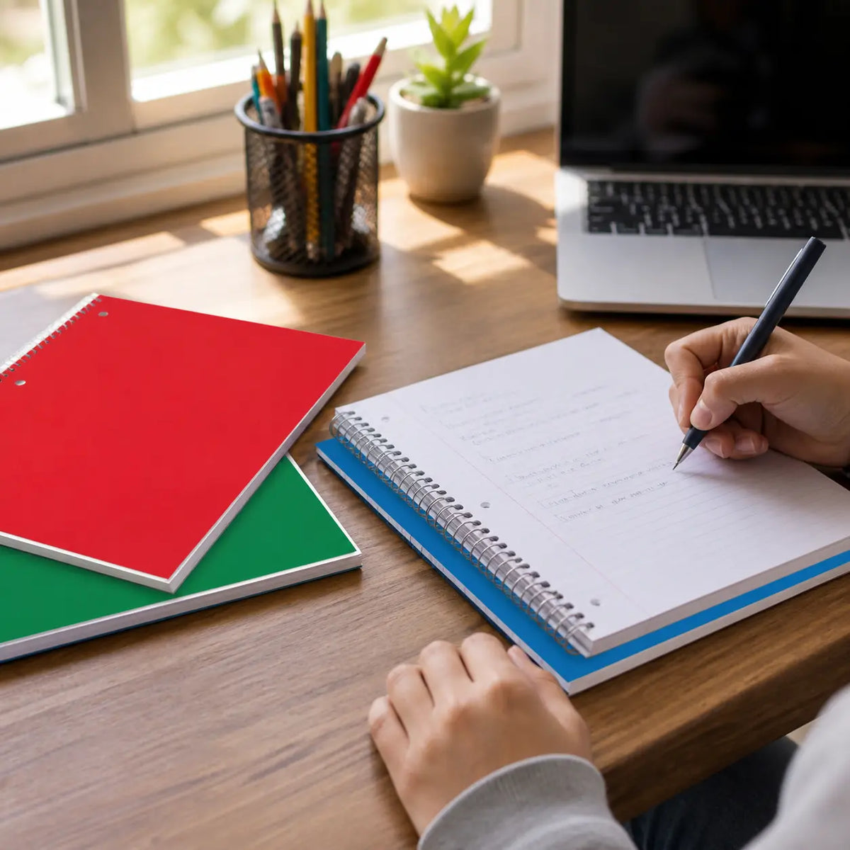 6 Pack 1‑Subject Notebook, College Ruled Paper, 7‑1/2" x 10‑1/2", 70 Sheets Each Notebook, Colors Will Vary for School & Daily Note‑Taking