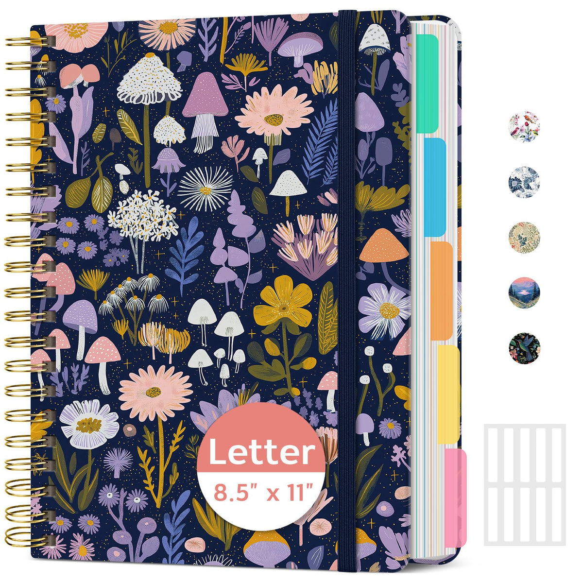 Taja Spiral Notebooks for Work 5 Subject Notebook with Removable Dividers