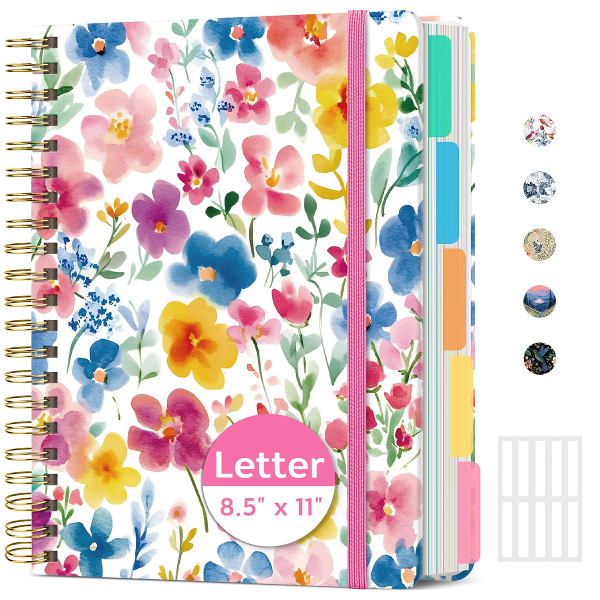 Taja Spiral Notebooks for Work 5 Subject Notebook with Removable Dividers